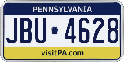 PA license plate JBU4628