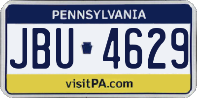 PA license plate JBU4629