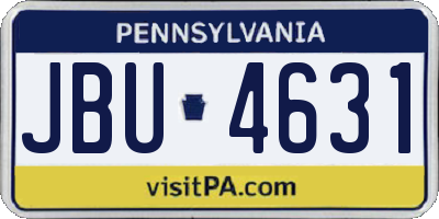 PA license plate JBU4631