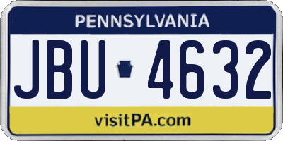 PA license plate JBU4632