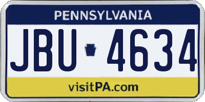 PA license plate JBU4634