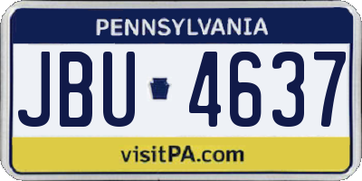 PA license plate JBU4637