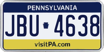 PA license plate JBU4638