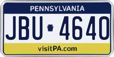 PA license plate JBU4640
