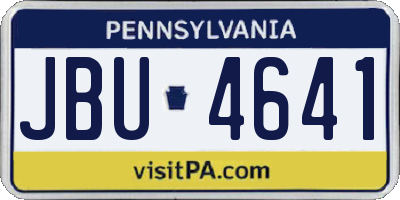 PA license plate JBU4641