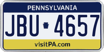 PA license plate JBU4657