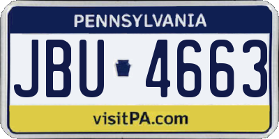 PA license plate JBU4663