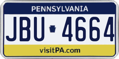 PA license plate JBU4664