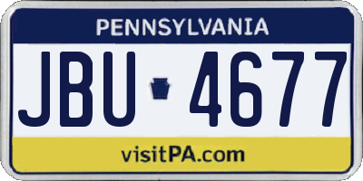 PA license plate JBU4677