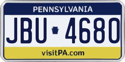 PA license plate JBU4680