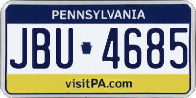 PA license plate JBU4685