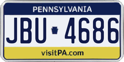PA license plate JBU4686