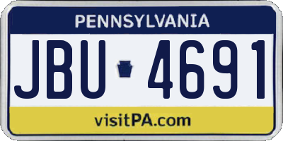 PA license plate JBU4691