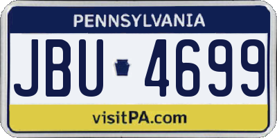 PA license plate JBU4699
