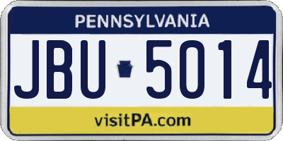 PA license plate JBU5014
