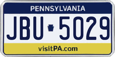 PA license plate JBU5029