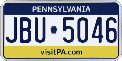 PA license plate JBU5046