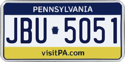 PA license plate JBU5051