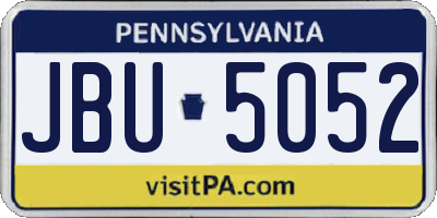 PA license plate JBU5052