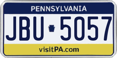 PA license plate JBU5057