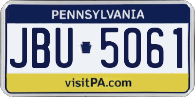 PA license plate JBU5061