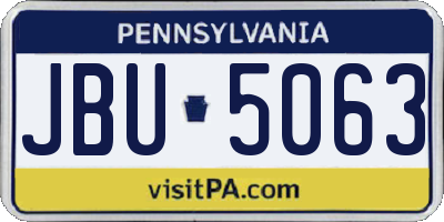 PA license plate JBU5063