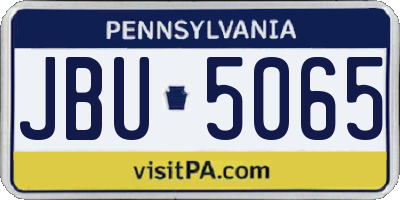 PA license plate JBU5065