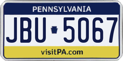 PA license plate JBU5067