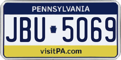 PA license plate JBU5069