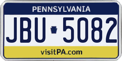 PA license plate JBU5082