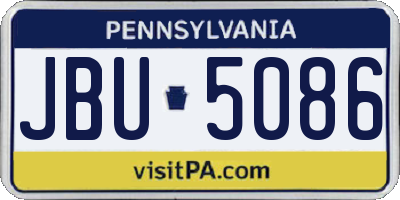 PA license plate JBU5086