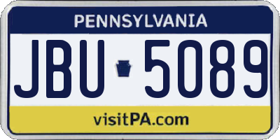 PA license plate JBU5089