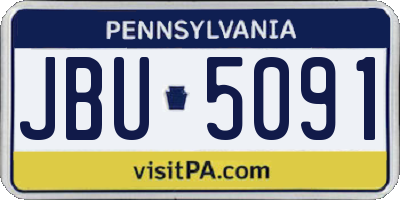 PA license plate JBU5091