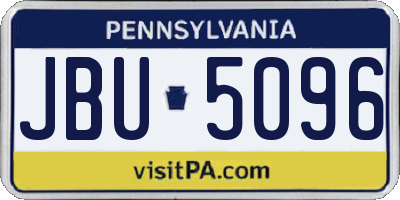 PA license plate JBU5096