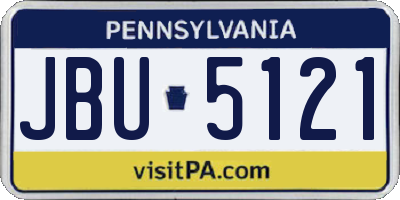 PA license plate JBU5121