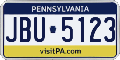 PA license plate JBU5123