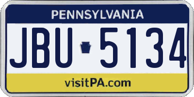 PA license plate JBU5134