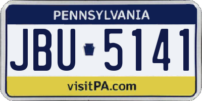 PA license plate JBU5141
