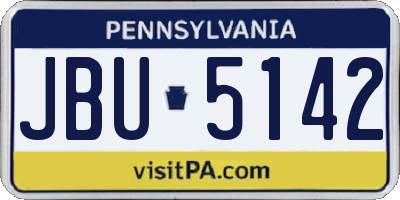 PA license plate JBU5142