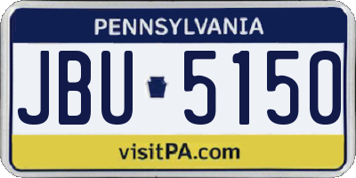 PA license plate JBU5150