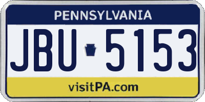PA license plate JBU5153