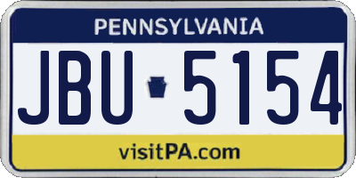 PA license plate JBU5154