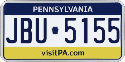 PA license plate JBU5155