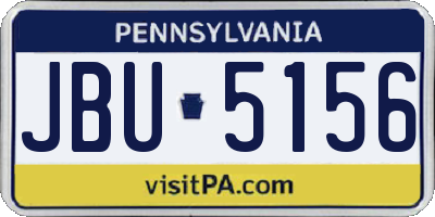 PA license plate JBU5156