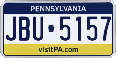 PA license plate JBU5157