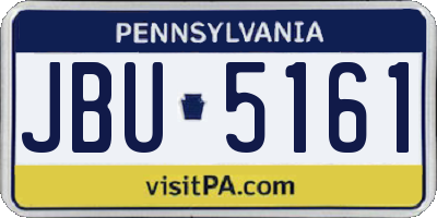 PA license plate JBU5161