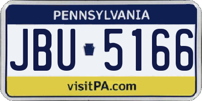 PA license plate JBU5166