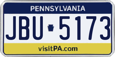 PA license plate JBU5173