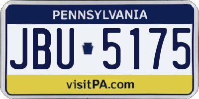 PA license plate JBU5175