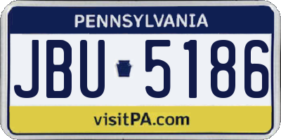 PA license plate JBU5186